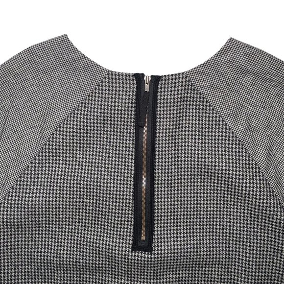 J.Crew Flannel Raglan Top In Houndstooth Grey - Picture 9 of 13